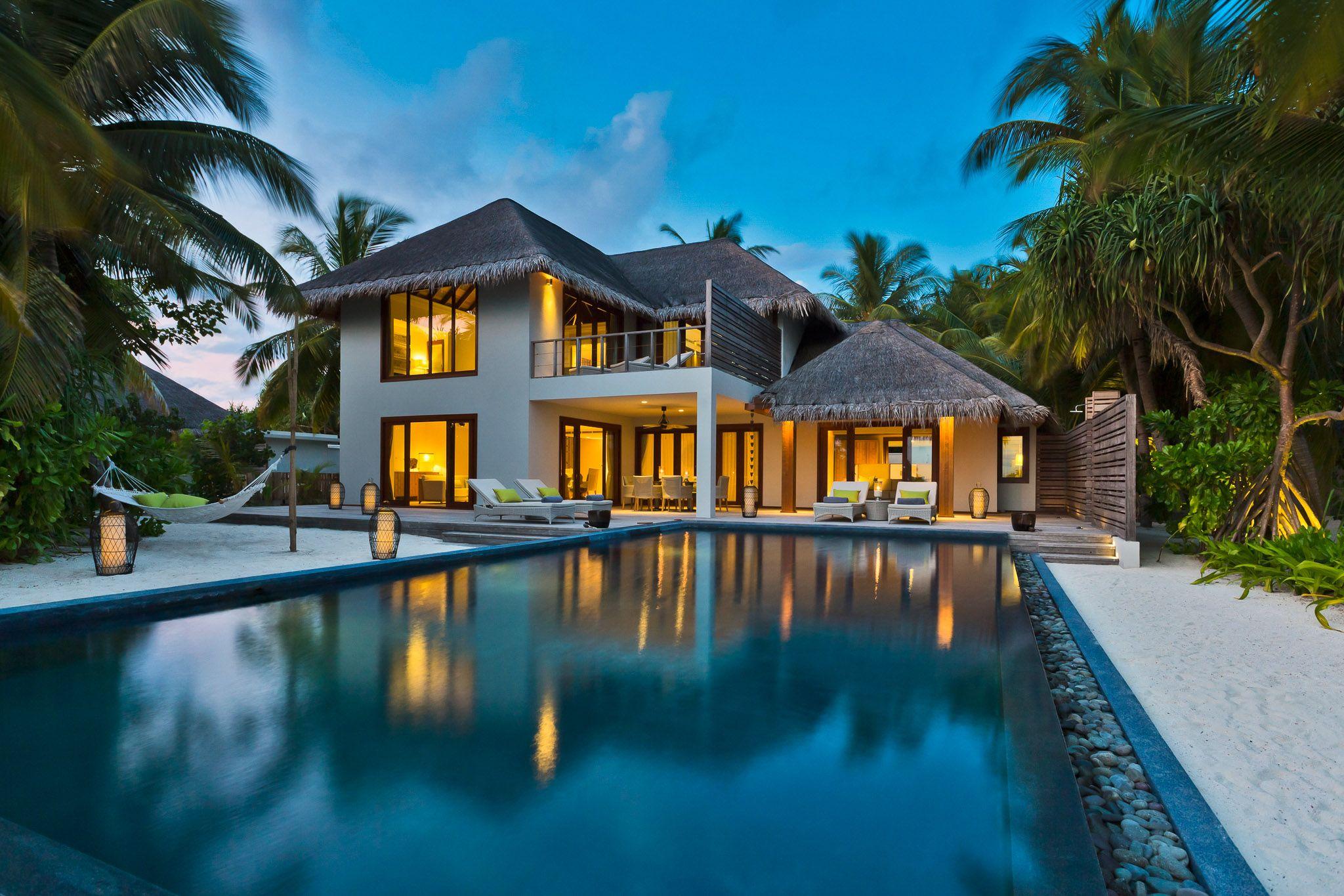 Dusit Thani Maldives - Accommodation - Villas - Two Bedroom Residence - Nighttime.jpg