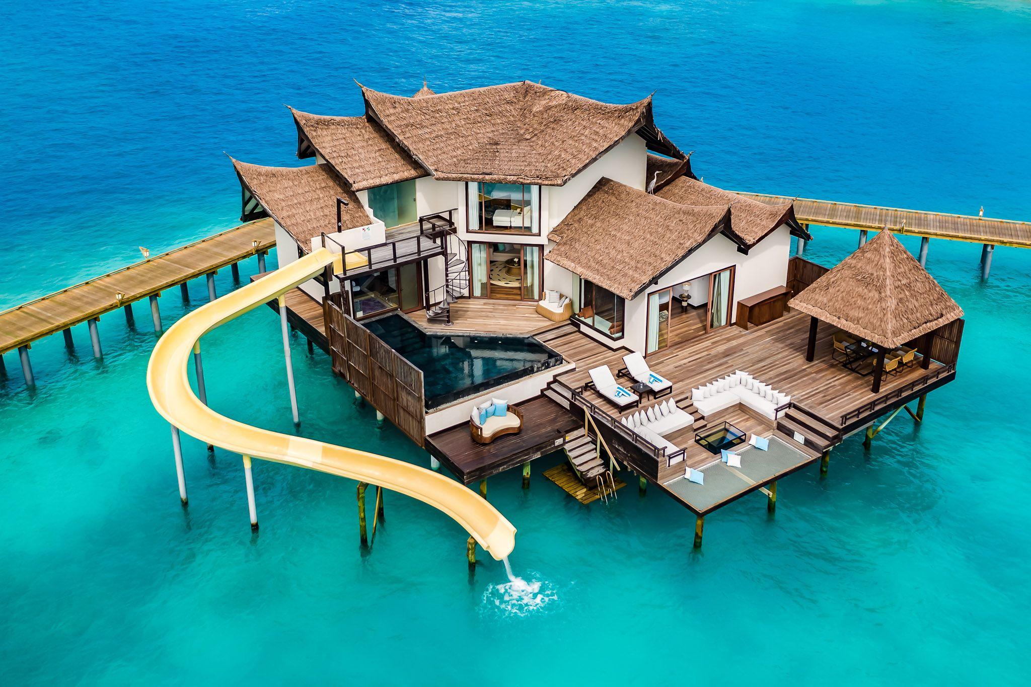 OZEN Reserve Bolifushi - Accommodation - Villas - Ocean Pool RESERVE Sunset with Slide 2BR - Aerial 8.jpg
