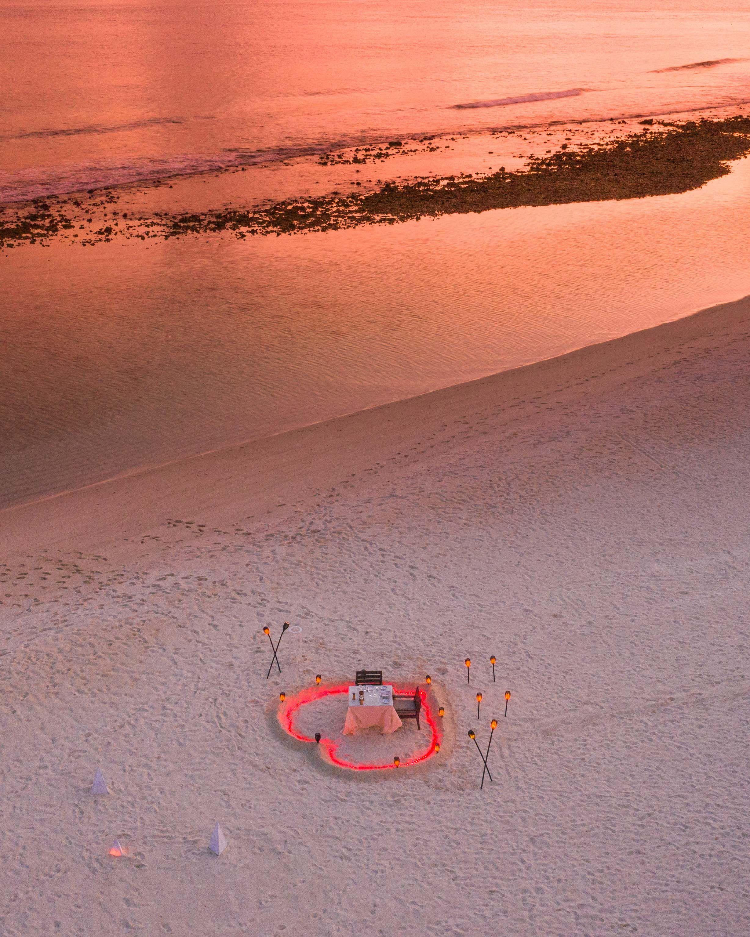 Seaside Finolhu Baa Atoll Maldives - Dining - Destination Dining - Romantic Beach Dinner - Sunset.jpg